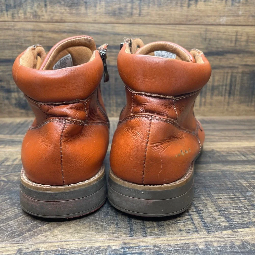 Azkbird Mens Brown Zip Lace up‎ Leather Ankle boots Oxfords Size 12